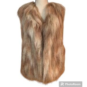 NWT AS by DF Elisabetta Shag Faux Fur Vest Sz-S